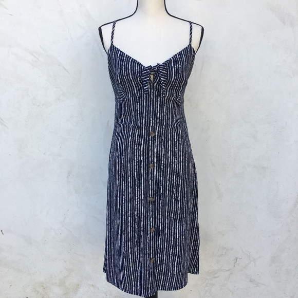 M. Fredric Button Tie Front Midi Dress Size M - Picture 1 of 7
